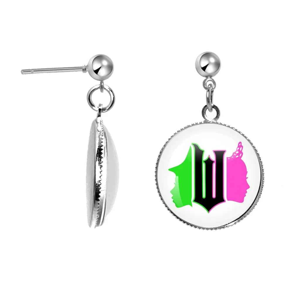 The Movie Wicked Elphaba&Linda Cosplay 20MM Glass Cabochon Earrings Jewelry Accessories Earring Jewelry Gift for Couple