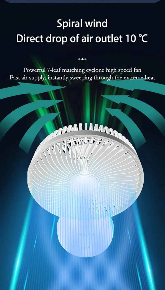 3600mAh USB Desk Fan 4 Speed Adjustable Desktop Table Fan with Strong Wind Quiet Operation Kipas USB Oscillating Fan