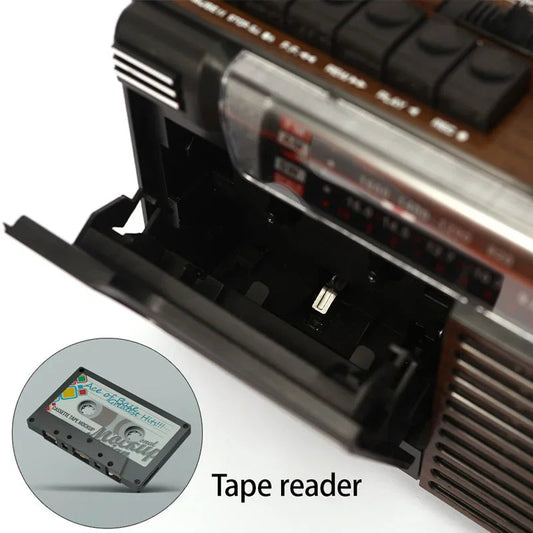 Portable Vintage Retro USB AM/FM/SW Multiband Radio Stereo Wireless Bluetooth Boombox Mp3 Audio Cassette Tape Player Recorder TF SS69