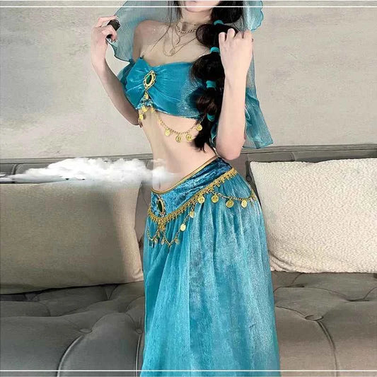 Sexy Goddess Uniforms Cosplay Egyptian Queen's Belly Dance Aladdin Indian Dance Exotic Hotel Nightclub Clothing