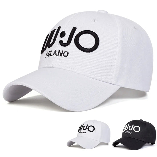 Unisex LIU JO MILANO Letter Embroidery Baseball Caps Spring Autumn Outdoor Sunscreen Hat Adjustable Casual Trucker Hats SS69