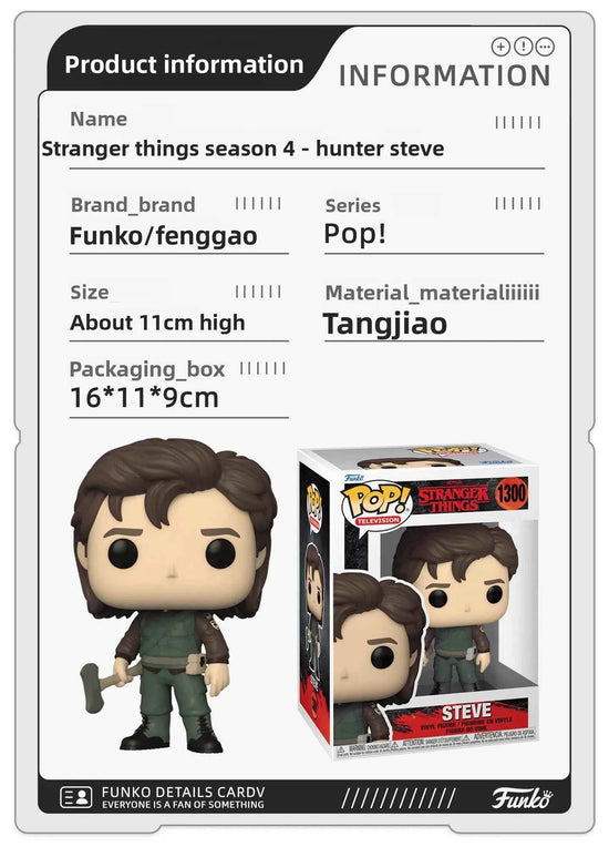 Genuine Edition FUNKO POP《Stranger Things: Eddie, Dustin, Eleven》Action Desktop Decoration Ornament Model Toys Collectible Model