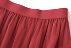 Tiered Tulle Maxi Skirt - Elegant A-Line High Waist Mesh
