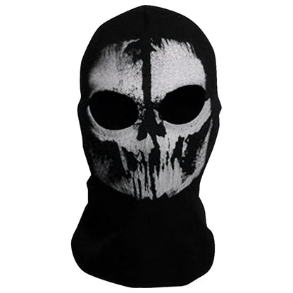 Ghost Skull Balaclava Full Face Mask for Halloween Cosplay and Cycling