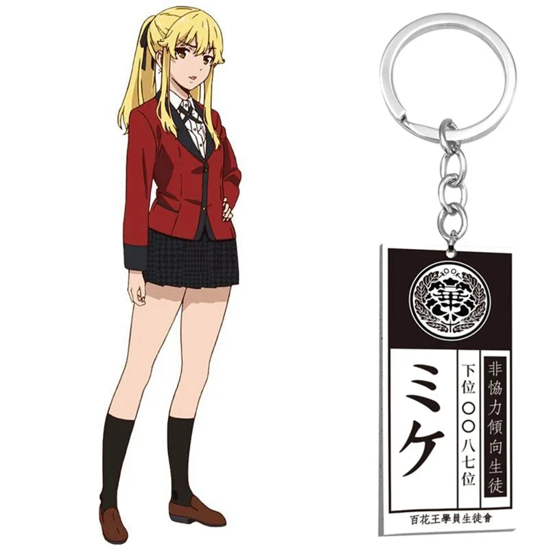 Kakegurui Acrylic Keychain Compulsive Gambler Yumeko Jabami Ryouta Suzui Mary Saotome Anime Cosplay Earrings Necklace Card SS69 9.69 K688