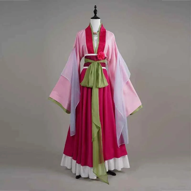 New The Apothecary Diaries Maomao Red Dress Cosplay Costume Girl Elegant Gown Chinese Hanfu Anime Manga Pharmacist
