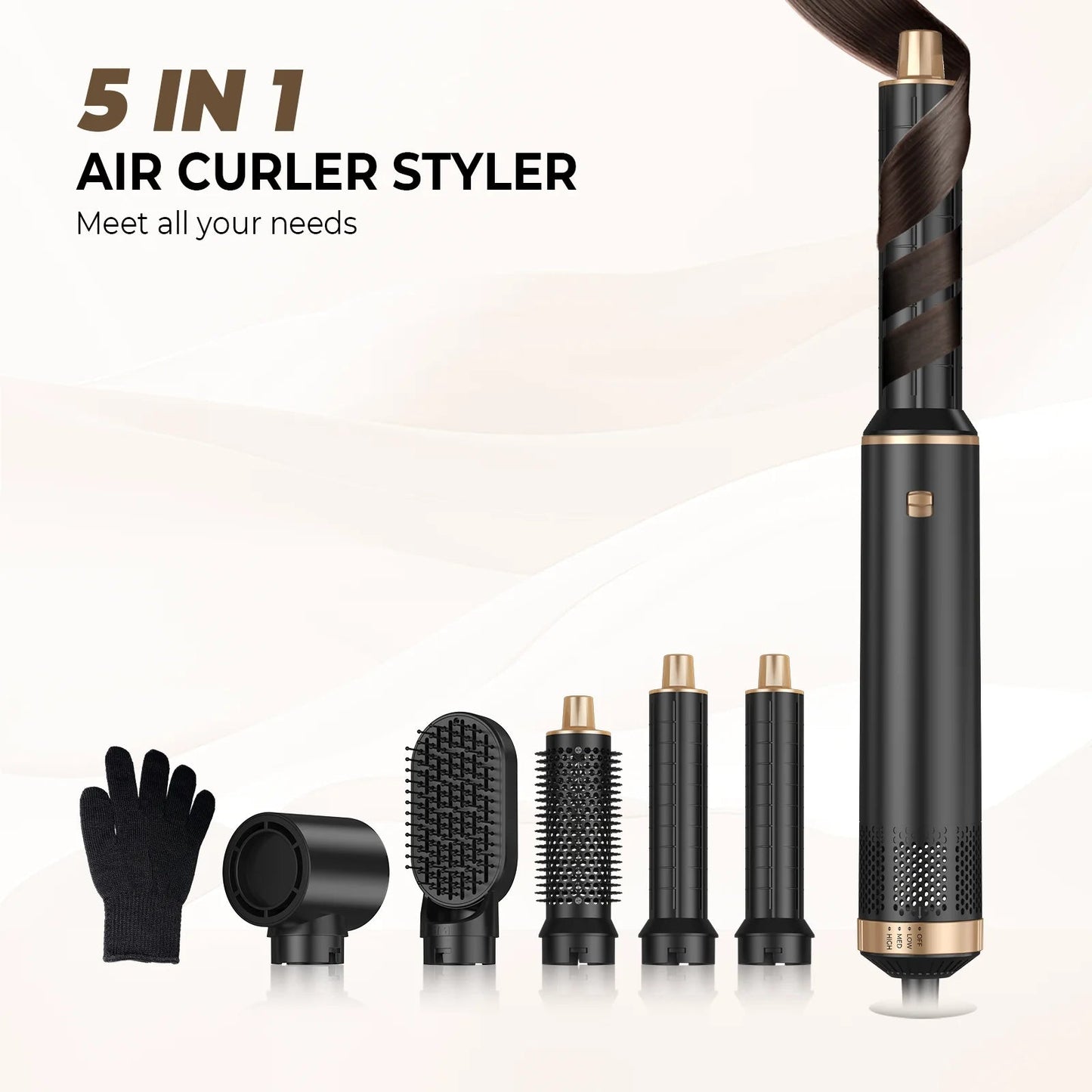 Hair Dryer 5 in 1 Electric Comb Negative Ion Straightener Comb Curling Iron Detachable Multifunctional Heating Brush Hair Dryer SS69