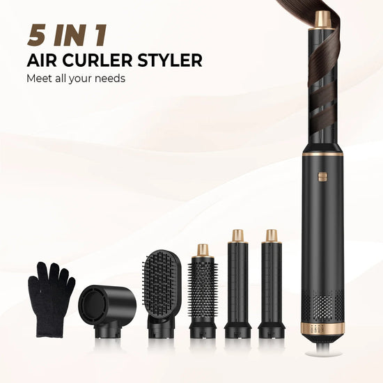 Hair Dryer 5 in 1 Electric Comb Negative Ion Straightener Comb Curling Iron Detachable Multifunctional Heating Brush Hair Dryer SS69