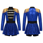 Inlzdz Women's Sequin Tassel Ringmaster Leotard Dress