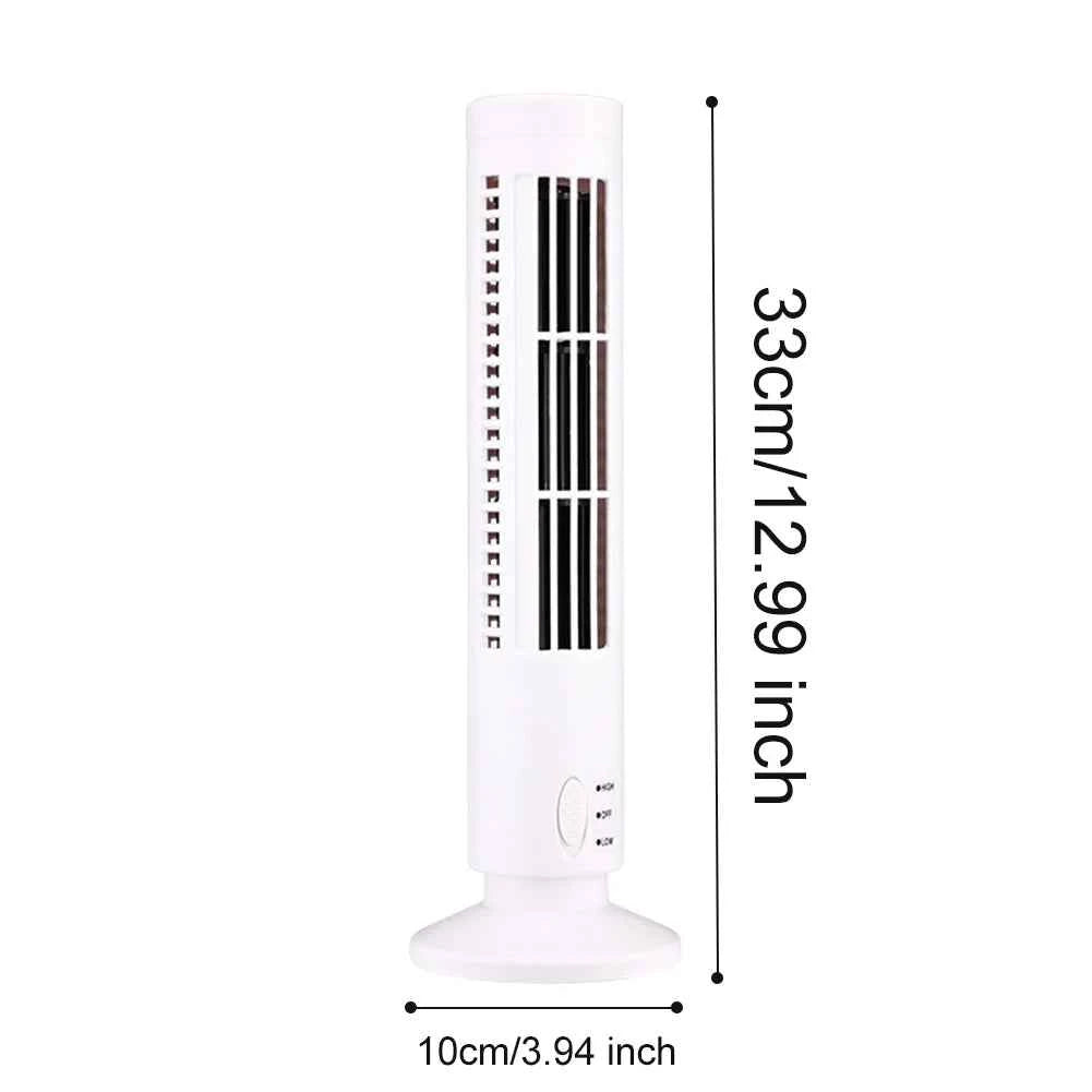 LED Tower Fan Bladeless Tower Fan 90 Degree Oscillating Quiet Portable USB Electric Desk Fan with Light for Home Bedroom Office