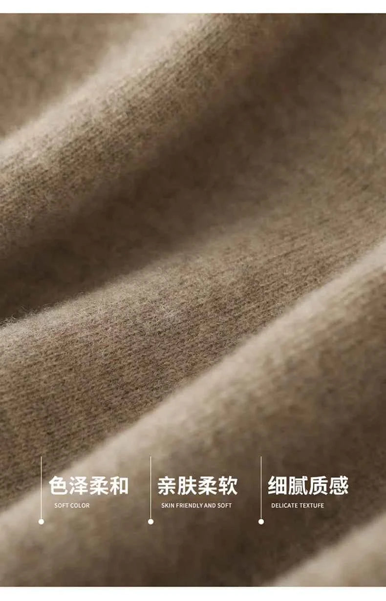 Autumn And Winter100% Pure Wool Skirt Women's Long Pocket Small A Skirt High Waist Slim Cashmere Knit A-Line Skirt