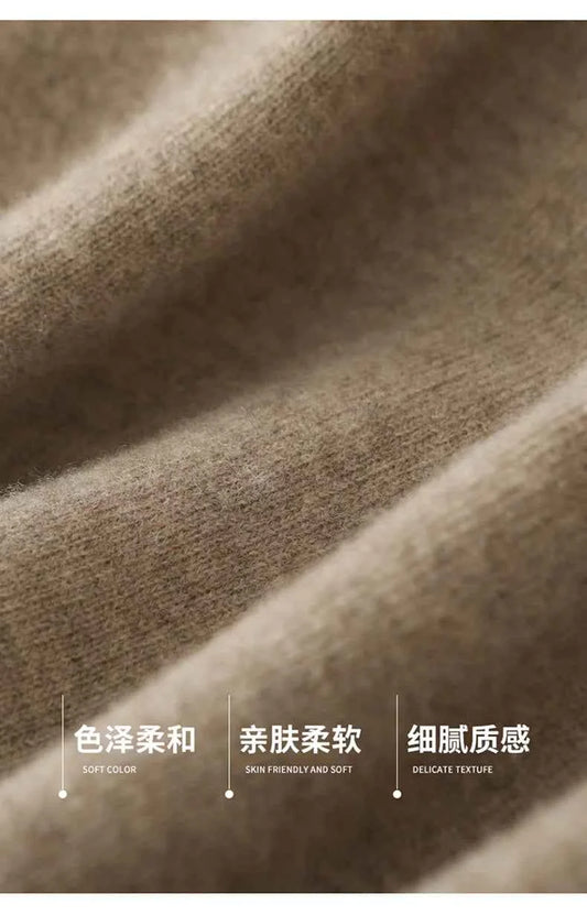 Autumn And Winter100% Pure Wool Skirt Women's Long Pocket Small A Skirt High Waist Slim Cashmere Knit A-Line Skirt