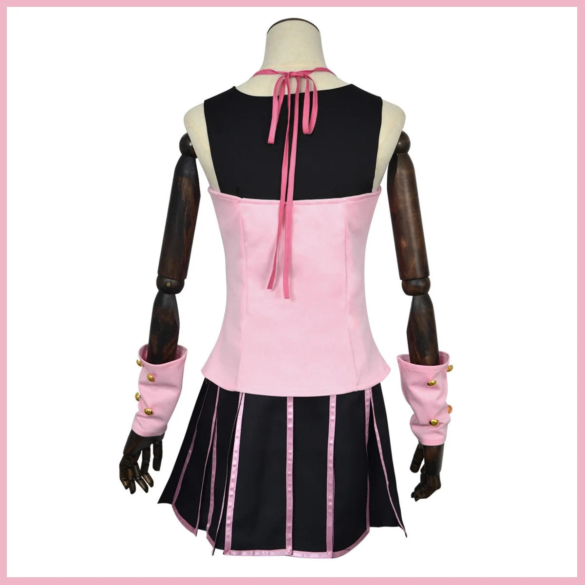 Anime JoJo's Bizarre Adventure Steel Ball Run Lucy Steel Cosplay Costume Pink Dress T-shirt Wig Woman Sexy Cute Carnival Suit