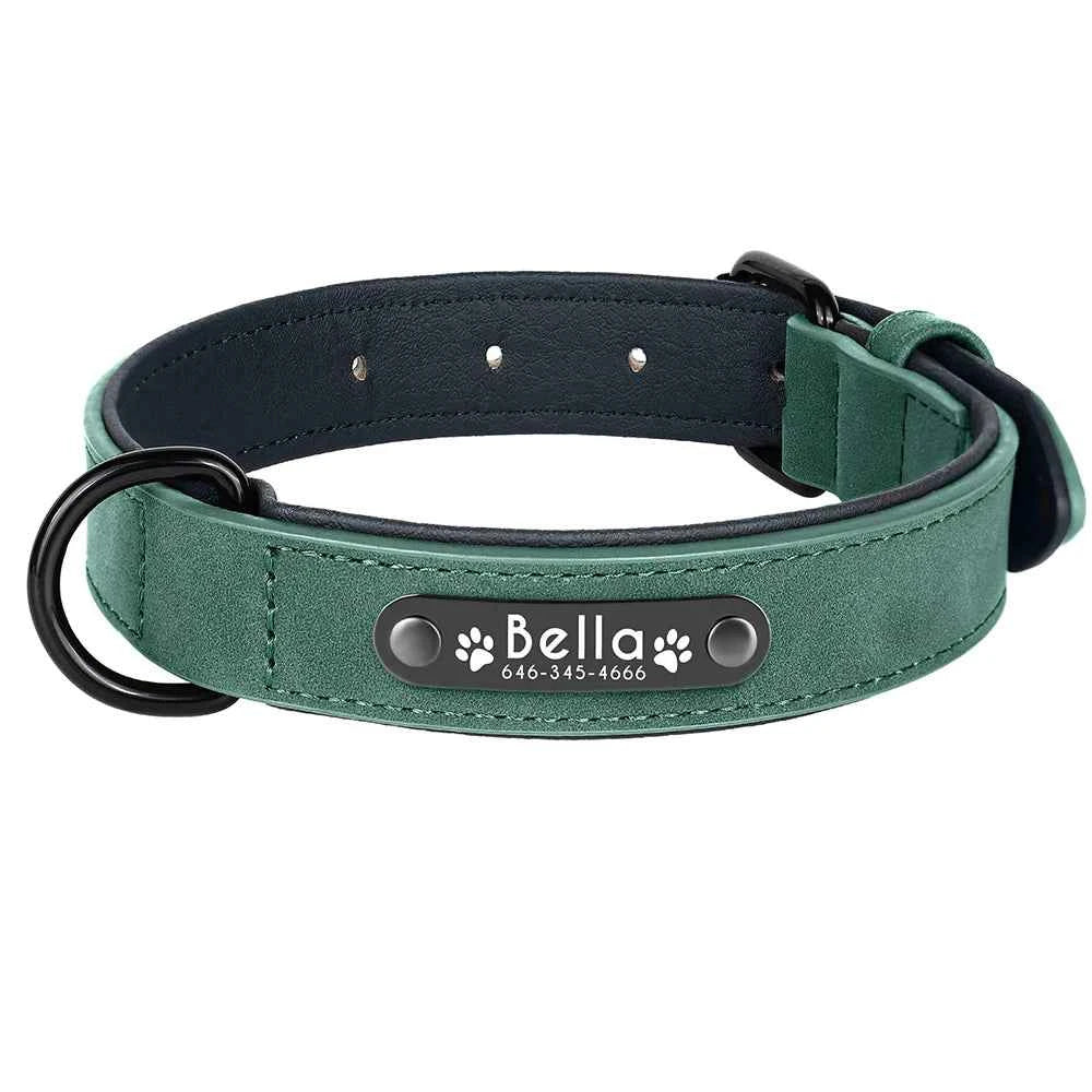 Dog Collars Personalized Custom Leather Dog Collar Name ID Tags For Small Medium Large Dogs Pitbull Bulldog Beagle Correa Perro