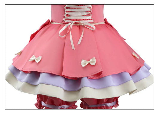 Lily Barrier Identity V Cheerleader Cosplay Costume Pink Women's Uniform