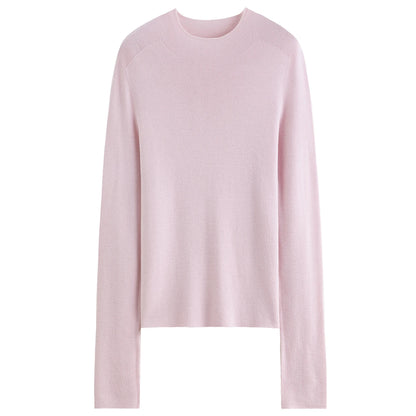 DUSHU Seamless Half-high Collar Pure Wool Pullovers Women Plus Size Autumn Winter Bottoming Sweater Solid Soft Breathable Tops