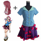 Hirose Yasuho Cosplay Costume Anime  Blue Flower Dress Uniform Women Girls Halloween Gifts Cos