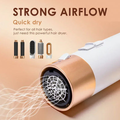 2025 New 5 in 1 Hair Dryer Hot Comb Set Professional Curling Iron Hair Straightener Styling Tool For Airwrap Hair Dryer NEW SS69