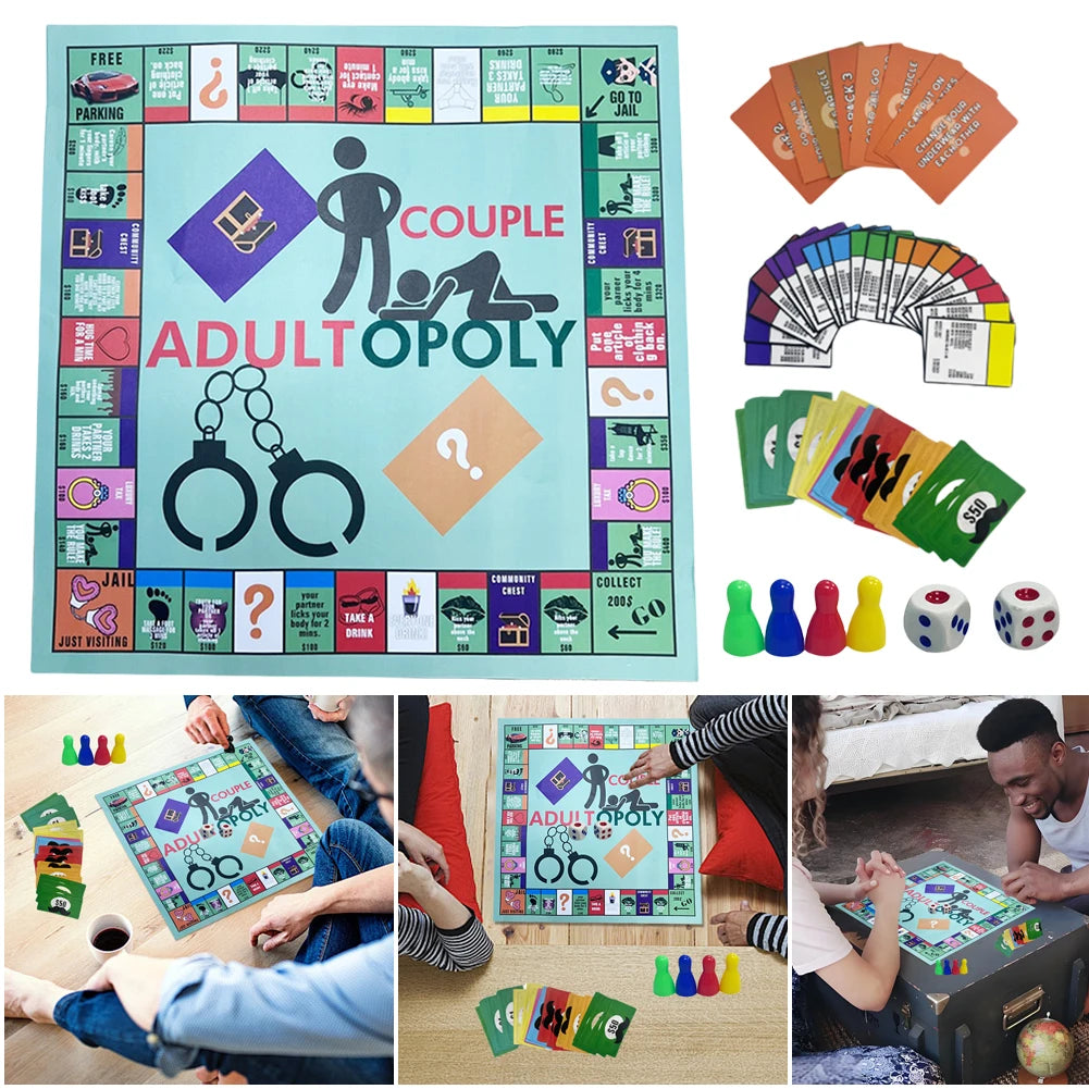 Adultopoly Board Game Couple Board Game Interactive Relationship Card Game Portable Couple Game Valentines Gifts for Him Her SS69