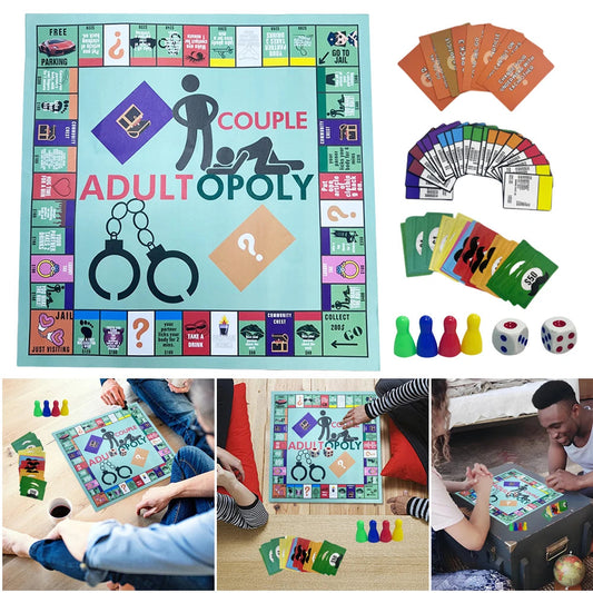 Adultopoly Board Game Couple Board Game Interactive Relationship Card Game Portable Couple Game Valentines Gifts for Him Her SS69