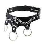 1Pc Harajuku Gothic Spike Rivet Star Necklaces Collares Hip Hop Rock Black Bowknot PU Lace Leather Sexy Y2K Girl Choker Jewelry SS69