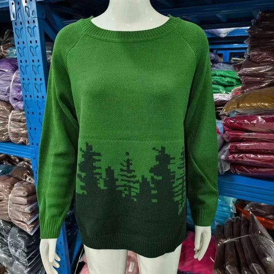 Spring Knitted Women's Sweater O-neck Long Sleeve Casual Loose Sweater Elegant Trendy Print Female Winter Fashion Ladies Clothes