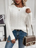 Women's Solid Color Round Neck Pullover Knit Sweater
