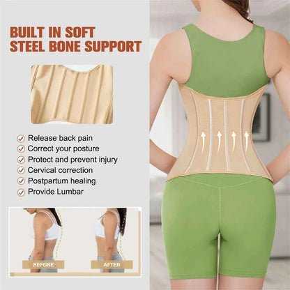 MiiOW U-shaped Waist Trainer Corset Women Buttoned Shapers Breast Lifted Waist Trainer Steel Bone Slimming Breathable Shapewear