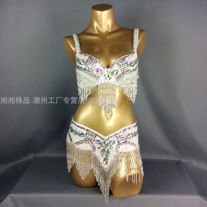 Sexy Girl Belly Dance Costume Wear Bar+Belt 2pc Set 10 Colors Ladies Bellydancing Costumes Bellydance Clothes