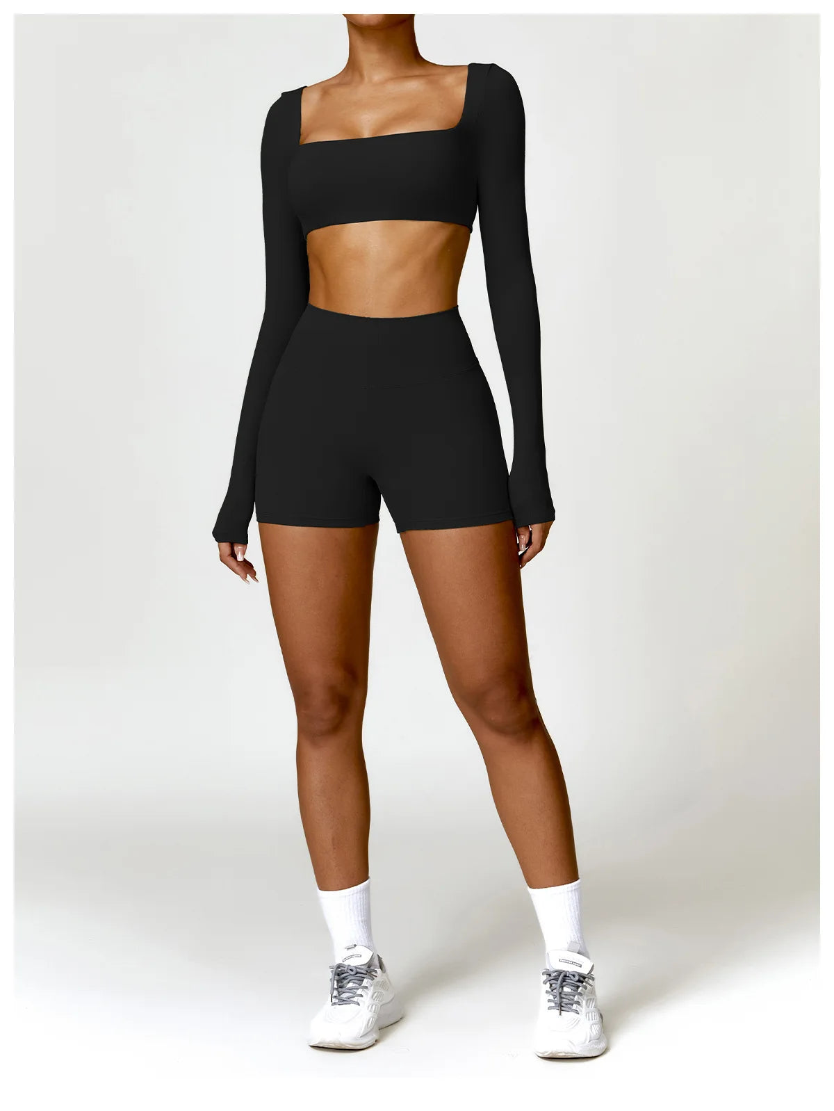 2PCS Yoga Suit Sports Set Women Quick-Drying Gym Set Women Tracksuit Running Workout Long Sleeve Sports Shirt Yoga Clothing SS69