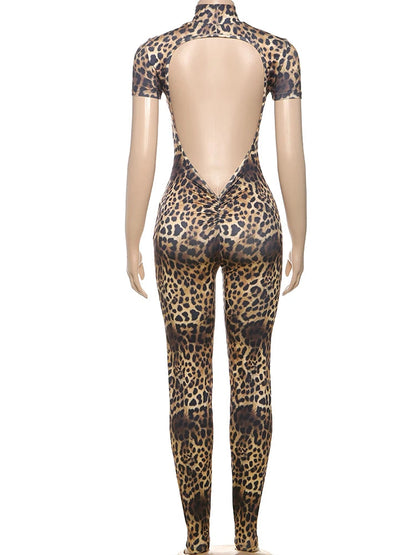 Nibber Sporty Backless Jumpsuit Women Peach Buttocks Fitness Shorts Sleeve Summer Trend Street Activity Casual Workout Overalls SS69