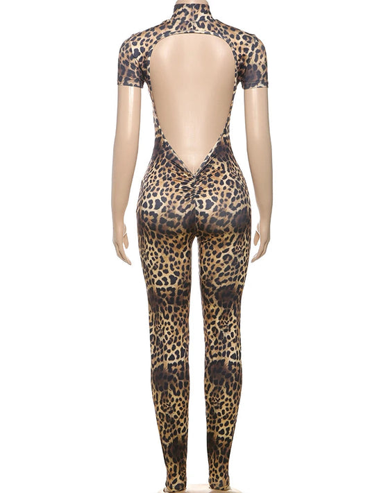 Nibber Sporty Backless Jumpsuit Women Peach Buttocks Fitness Shorts Sleeve Summer Trend Street Activity Casual Workout Overalls SS69