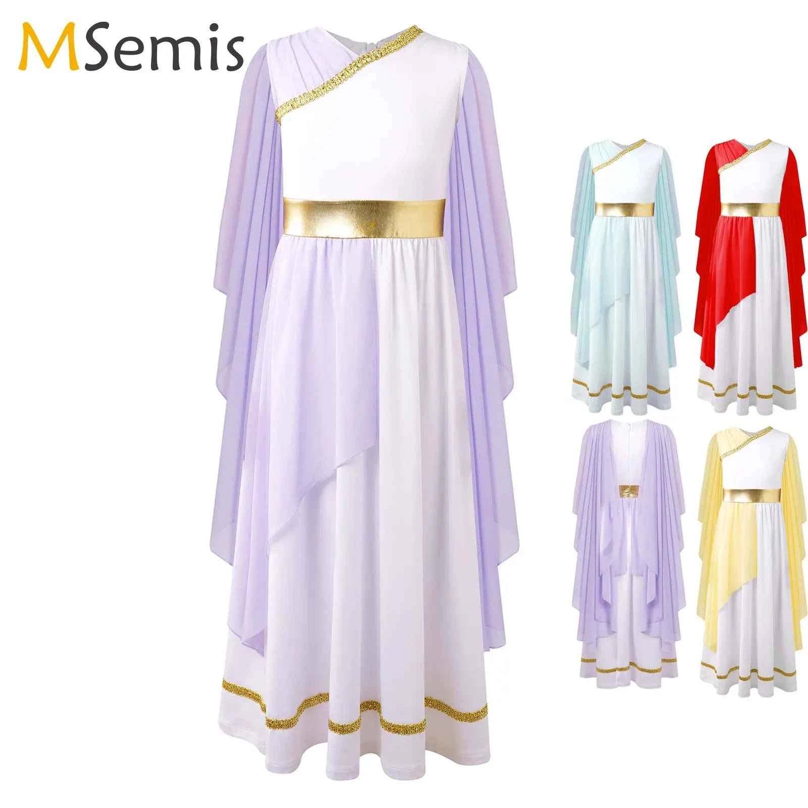 Halloween Ancient Greek Toga Costume Grecian Sleeveless Gown Dress Shawls Flowy Tulle Dress Cosplay Performance Costume