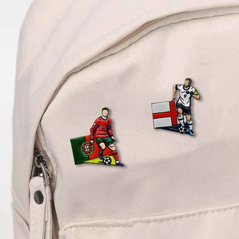 2026 USA Canada Mexico Football Pin Badge Cartoon Alloy Unisex Soccer Player Souvenir Brooch DIY Clothes Bags Hat Scarf Jeans