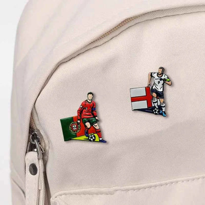 2026 USA Canada Mexico Football Pin Badge Cartoon Alloy Unisex Soccer Player Souvenir Brooch DIY Clothes Bags Hat Scarf Jeans