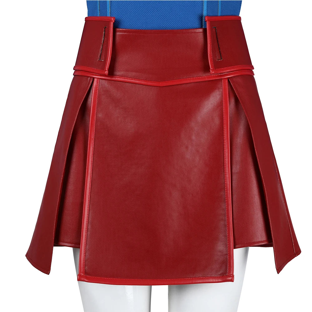 Supergirl Cosplay Costume Set with Jumpsuit, Cape, and Belt