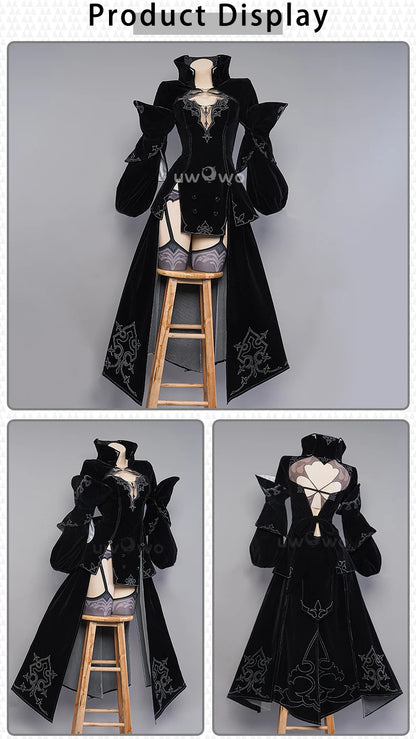 UWOWO 2B Cosplay Costume Dress - Synthetic Game Character Outfit for Adults