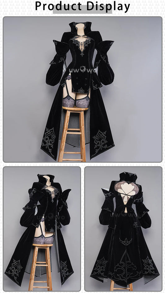 UWOWO 2B Cosplay Costume Dress - Synthetic Game Character Outfit for Adults