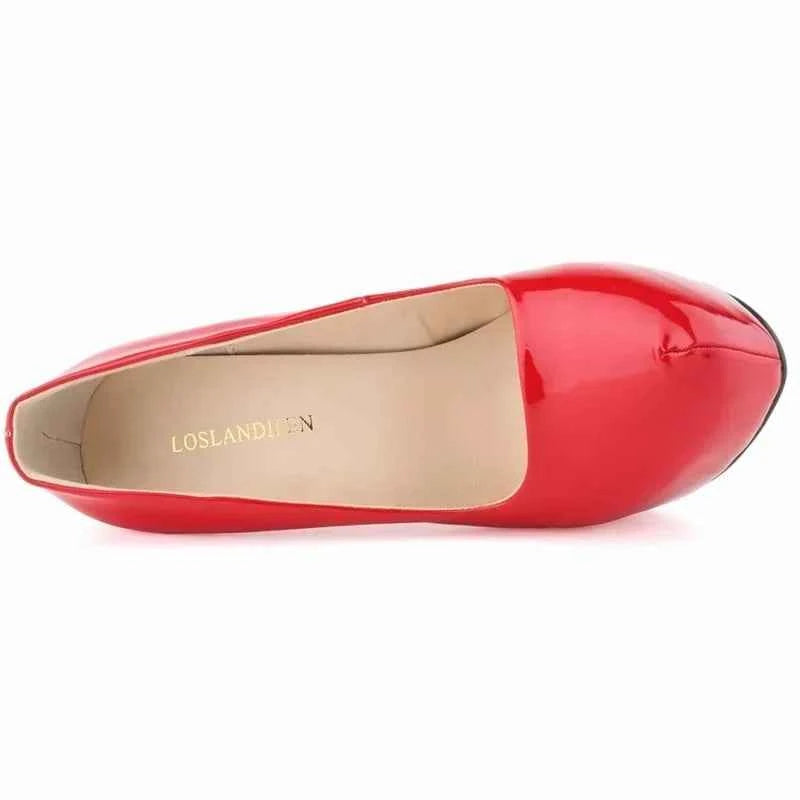 Women Sexy Pumps Stilettos 14cm Super High Heels Round Toes Platform Thin Heel NightClub Party Dress Red Wedding Shoes Big Size