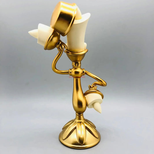Beauty And The Beast Toys Anime Figure Night Lights Candlesticks Cogsworth Clock Ornaments Collectible Model Gift jewelry box