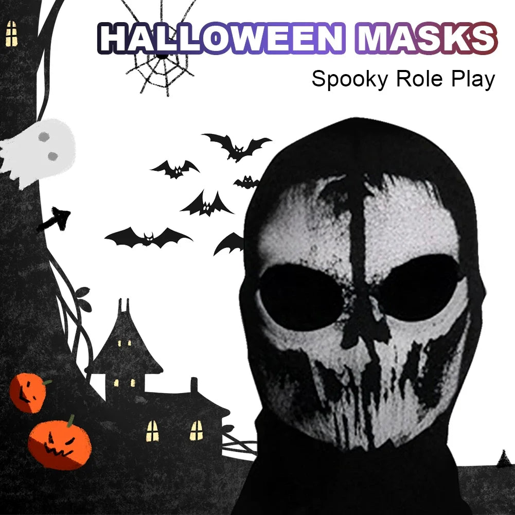Ghost Skull Balaclava Full Face Mask for Cosplay & Cycling