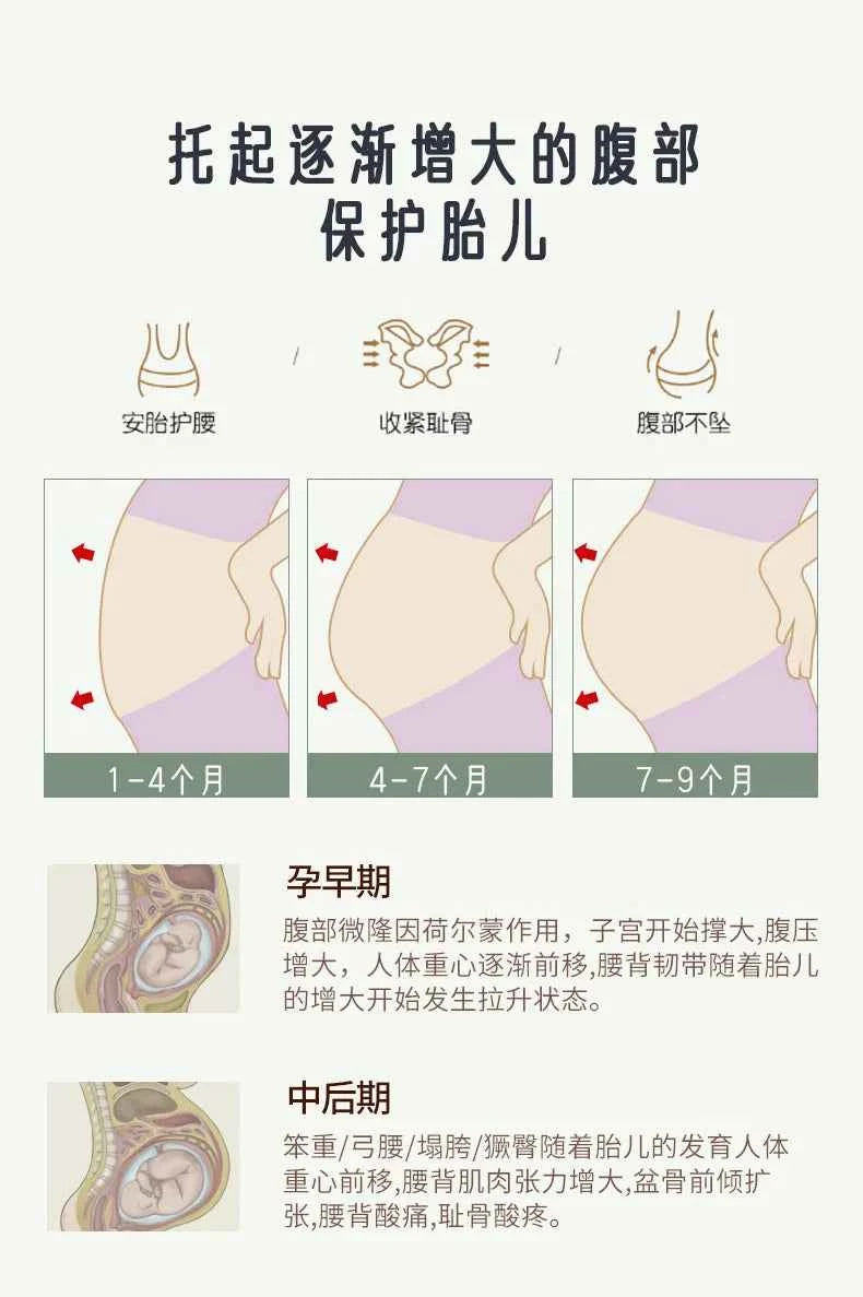Double Support Back Abdomen Brace Shoulder Strap Lumbar Adjustable Black M-XXL NewSpecial Abdominal Care Belt for Pregnant Women
