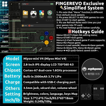 Miyoo Mini V4 2.8-inch Handheld Game Players 18000 Games 15 Emulator Portable Video Gaming Console Kids Retro Mini Game Machine SS69
