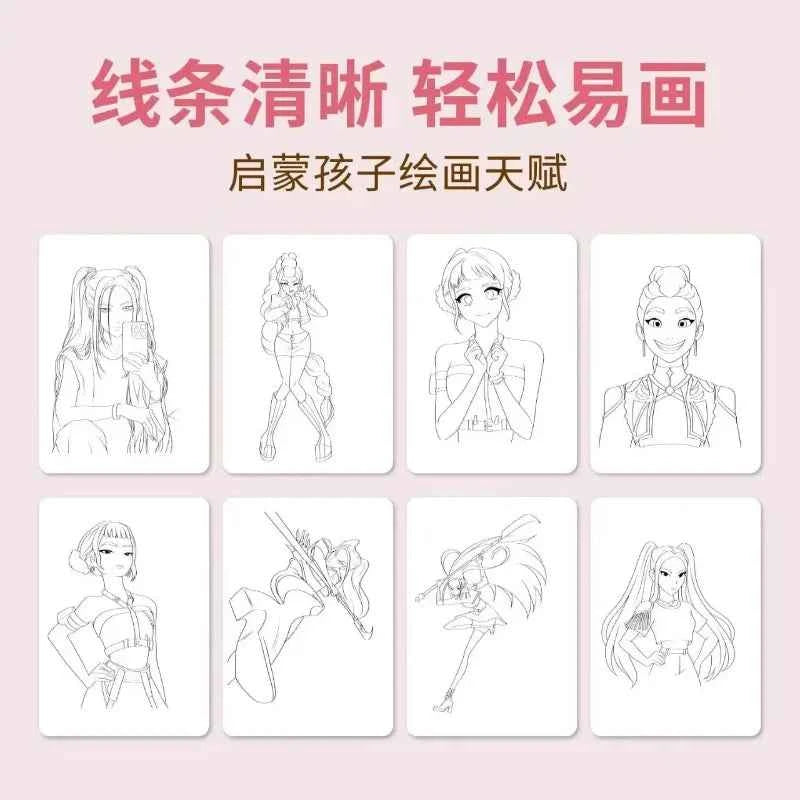 40 page KPO Witch Hunt Rumi Mira Zoey children's and adult anime character drawing practice book drawing coloring book-