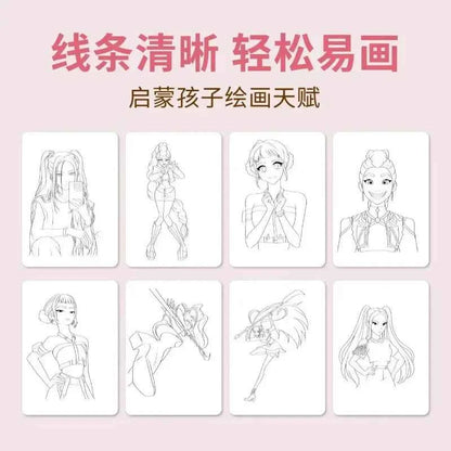 40 page KPO Witch Hunt Rumi Mira Zoey children's and adult anime character drawing practice book drawing coloring book-