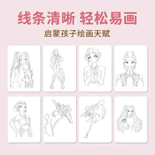 40 page KPO Witch Hunt Rumi Mira Zoey children's and adult anime character drawing practice book drawing coloring book-