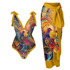 2023 New Arrival Push Up Women Bikini Set Floral Printed Ruffle Bikinis Strappy Bandage Swimwear Brazilian Biquini Bathing Suit SS69