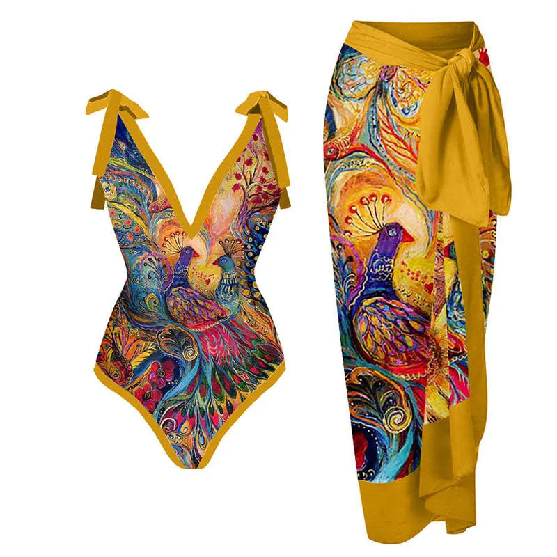 2023 New Arrival Push Up Women Bikini Set Floral Printed Ruffle Bikinis Strappy Bandage Swimwear Brazilian Biquini Bathing Suit SS69