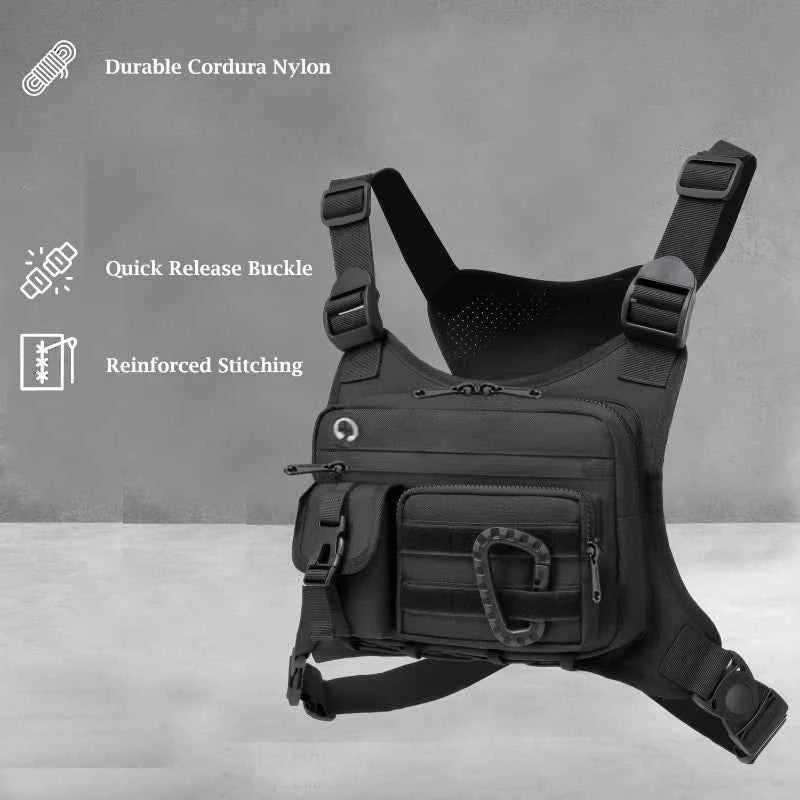 Outdoor Chest Bag For Men and Women, Tactical Vest For Running, Cycling, EDC Chest Pack Rig For Sports and Workouts