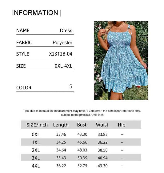 Plus Size 2025 Summer New Women's Halter Backless Hollow Out Short Sleeve Dress Bohemian Mini Floral Dress Best of Summer